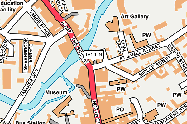 TA1 1JN map - OS OpenMap – Local (Ordnance Survey) TA1 1JN map - OS OpenMap – Local (Ordnance Survey)