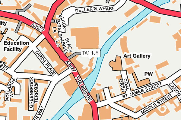 TA1 1JY map - OS OpenMap – Local (Ordnance Survey) TA1 1JY map - OS OpenMap – Local (Ordnance Survey)