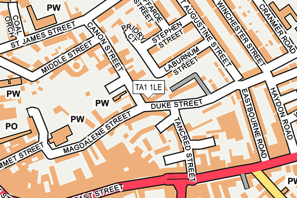 TA1 1LE map - OS OpenMap – Local (Ordnance Survey) TA1 1LE map - OS OpenMap – Local (Ordnance Survey)
