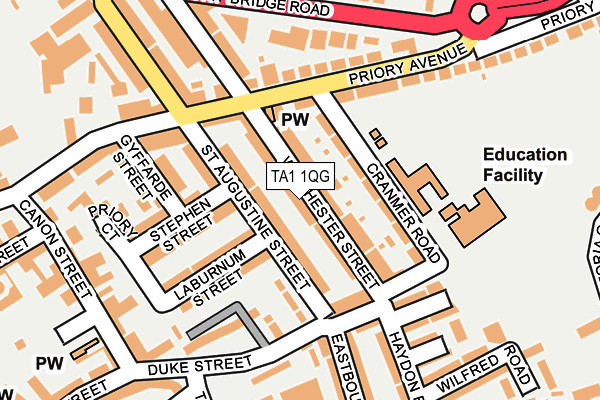 TA1 1QG map - OS OpenMap – Local (Ordnance Survey)