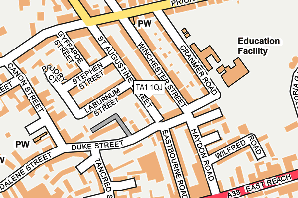 TA1 1QJ map - OS OpenMap – Local (Ordnance Survey) TA1 1QJ map - OS OpenMap – Local (Ordnance Survey)
