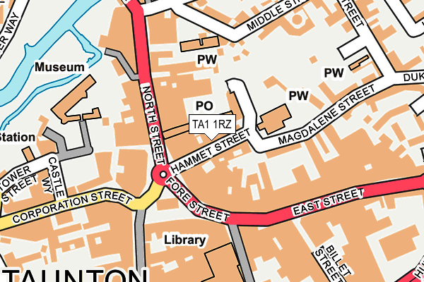 TA1 1RZ map - OS OpenMap – Local (Ordnance Survey)