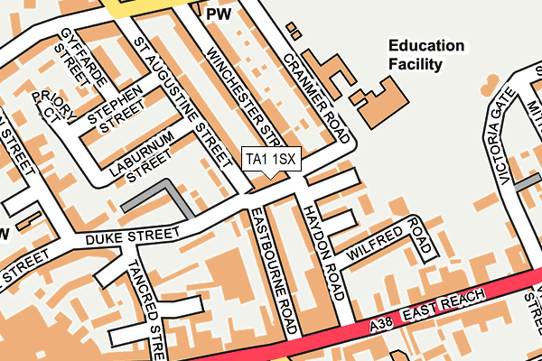 TA1 1SX map - OS OpenMap – Local (Ordnance Survey) TA1 1SX map - OS OpenMap – Local (Ordnance Survey)