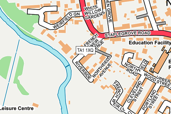 TA1 1XQ map - OS OpenMap – Local (Ordnance Survey) TA1 1XQ map - OS OpenMap – Local (Ordnance Survey)
