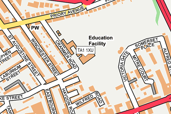 TA1 1XU map - OS OpenMap – Local (Ordnance Survey) TA1 1XU map - OS OpenMap – Local (Ordnance Survey)