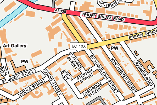 TA1 1XX map - OS OpenMap – Local (Ordnance Survey) TA1 1XX map - OS OpenMap – Local (Ordnance Survey)