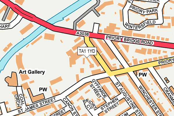 TA1 1YD map - OS OpenMap – Local (Ordnance Survey) TA1 1YD map - OS OpenMap – Local (Ordnance Survey)