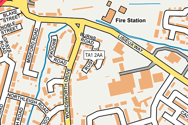 TA1 2AA map - OS OpenMap – Local (Ordnance Survey) TA1 2AA map - OS OpenMap – Local (Ordnance Survey)