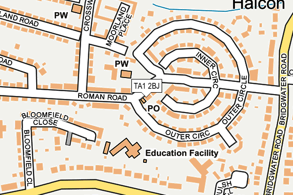 TA1 2BJ map - OS OpenMap – Local (Ordnance Survey) TA1 2BJ map - OS OpenMap – Local (Ordnance Survey)