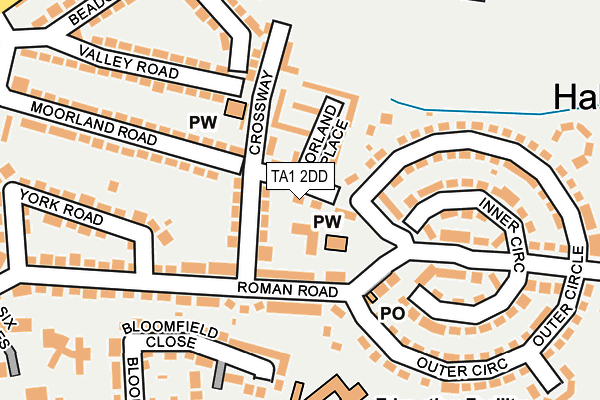 TA1 2DD map - OS OpenMap – Local (Ordnance Survey) TA1 2DD map - OS OpenMap – Local (Ordnance Survey)