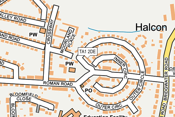 TA1 2DE map - OS OpenMap – Local (Ordnance Survey) TA1 2DE map - OS OpenMap – Local (Ordnance Survey)