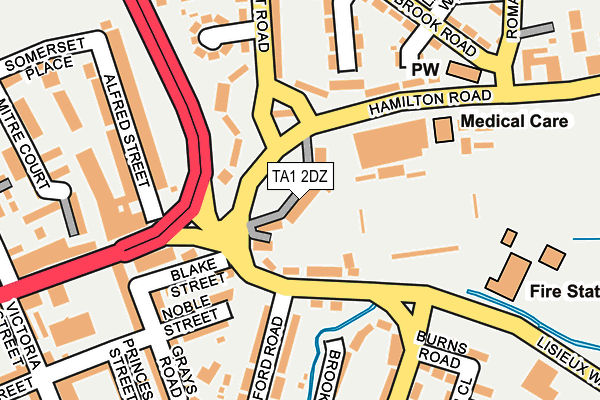 TA1 2DZ map - OS OpenMap – Local (Ordnance Survey) TA1 2DZ map - OS OpenMap – Local (Ordnance Survey)