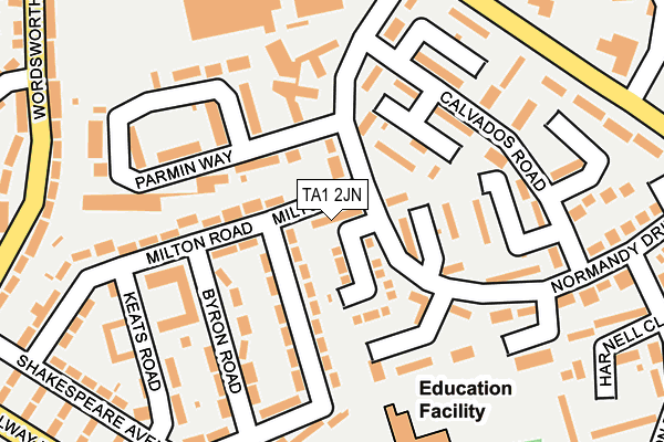 TA1 2JN map - OS OpenMap – Local (Ordnance Survey) TA1 2JN map - OS OpenMap – Local (Ordnance Survey)
