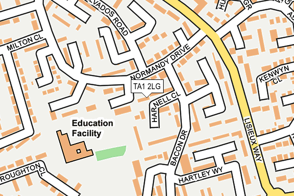 TA1 2LG map - OS OpenMap – Local (Ordnance Survey) TA1 2LG map - OS OpenMap – Local (Ordnance Survey)