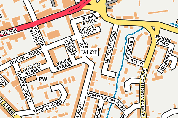 TA1 2YF map - OS OpenMap – Local (Ordnance Survey) TA1 2YF map - OS OpenMap – Local (Ordnance Survey)