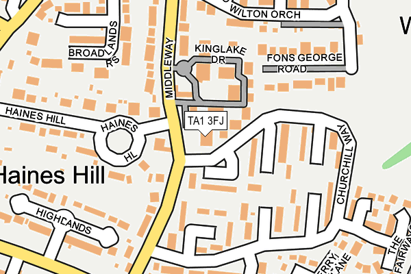 TA1 3FJ map - OS OpenMap – Local (Ordnance Survey) TA1 3FJ map - OS OpenMap – Local (Ordnance Survey)