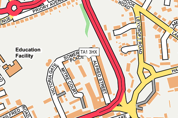 TA1 3HX map - OS OpenMap – Local (Ordnance Survey) TA1 3HX map - OS OpenMap – Local (Ordnance Survey)