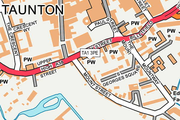 TA1 3PE map - OS OpenMap – Local (Ordnance Survey) TA1 3PE map - OS OpenMap – Local (Ordnance Survey)