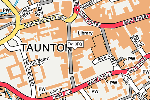 TA1 3PQ map - OS OpenMap – Local (Ordnance Survey) TA1 3PQ map - OS OpenMap – Local (Ordnance Survey)