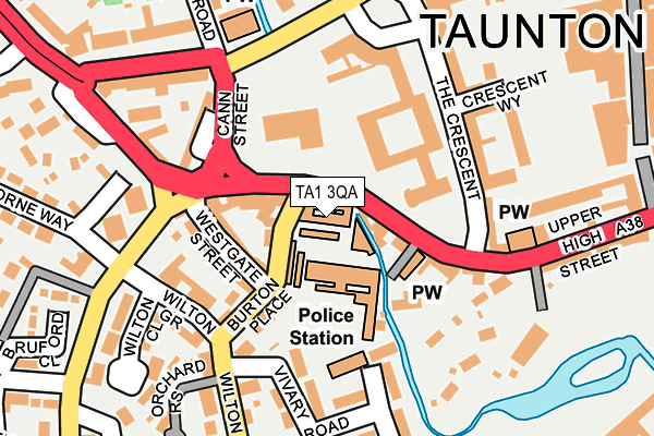 TA1 3QA map - OS OpenMap – Local (Ordnance Survey) TA1 3QA map - OS OpenMap – Local (Ordnance Survey)
