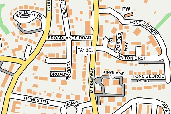 TA1 3QJ map - OS OpenMap – Local (Ordnance Survey) TA1 3QJ map - OS OpenMap – Local (Ordnance Survey)