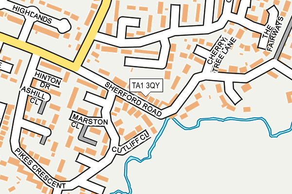 TA1 3QY map - OS OpenMap – Local (Ordnance Survey)