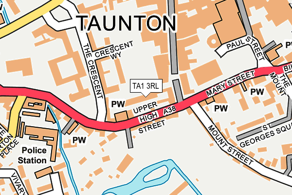 TA1 3RL map - OS OpenMap – Local (Ordnance Survey)