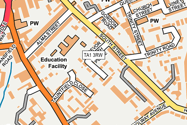 TA1 3RW map - OS OpenMap – Local (Ordnance Survey) TA1 3RW map - OS OpenMap – Local (Ordnance Survey)