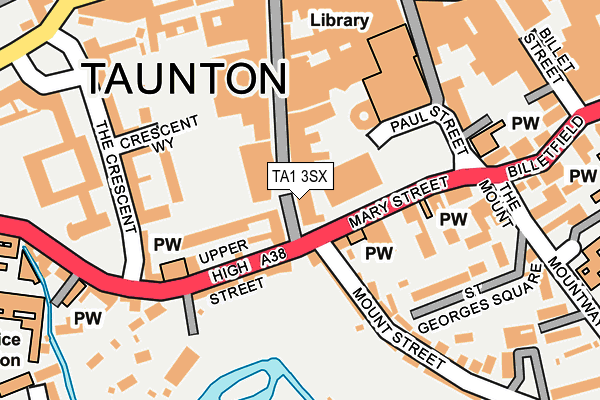 TA1 3SX map - OS OpenMap – Local (Ordnance Survey) TA1 3SX map - OS OpenMap – Local (Ordnance Survey)