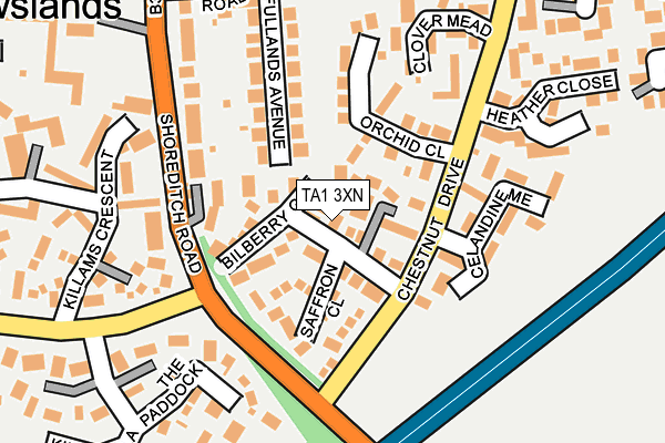 TA1 3XN map - OS OpenMap – Local (Ordnance Survey) TA1 3XN map - OS OpenMap – Local (Ordnance Survey)