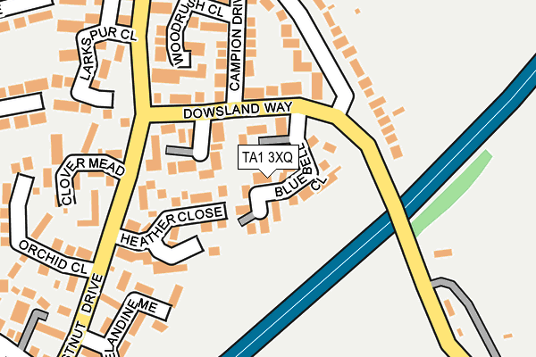TA1 3XQ map - OS OpenMap – Local (Ordnance Survey) TA1 3XQ map - OS OpenMap – Local (Ordnance Survey)