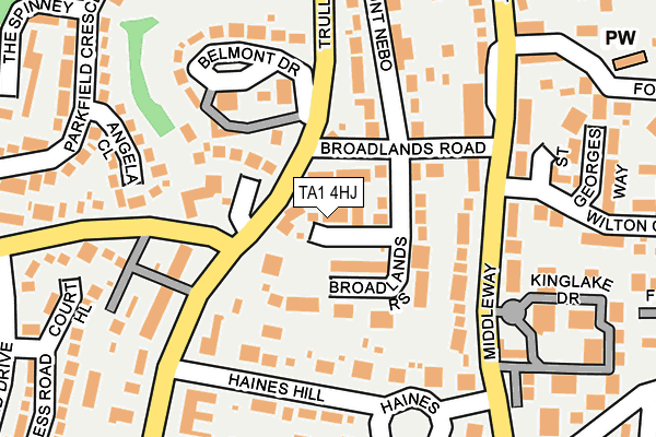 TA1 4HJ map - OS OpenMap – Local (Ordnance Survey) TA1 4HJ map - OS OpenMap – Local (Ordnance Survey)