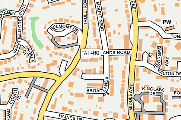 TA1 4HQ map - OS OpenMap – Local (Ordnance Survey) TA1 4HQ map - OS OpenMap – Local (Ordnance Survey)