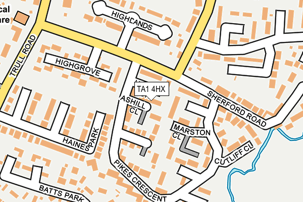 TA1 4HX map - OS OpenMap – Local (Ordnance Survey) TA1 4HX map - OS OpenMap – Local (Ordnance Survey)