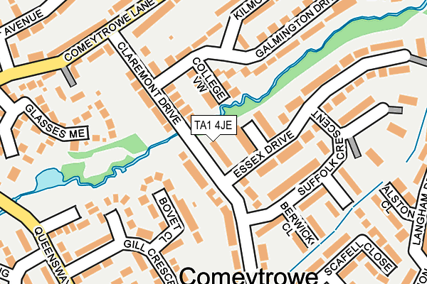 TA1 4JE map - OS OpenMap – Local (Ordnance Survey) TA1 4JE map - OS OpenMap – Local (Ordnance Survey)