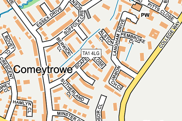 TA1 4LG map - OS OpenMap – Local (Ordnance Survey) TA1 4LG map - OS OpenMap – Local (Ordnance Survey)