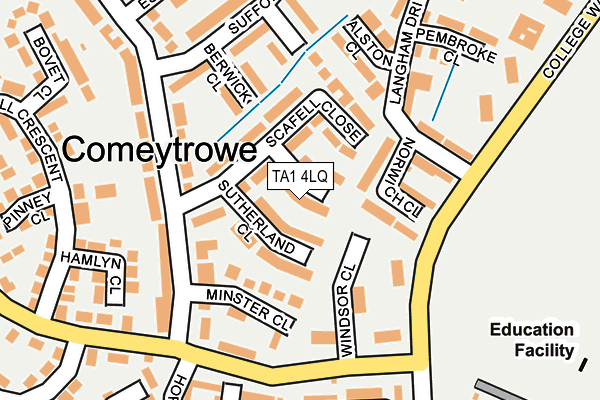 TA1 4LQ map - OS OpenMap – Local (Ordnance Survey) TA1 4LQ map - OS OpenMap – Local (Ordnance Survey)