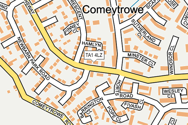 TA1 4LZ map - OS OpenMap – Local (Ordnance Survey) TA1 4LZ map - OS OpenMap – Local (Ordnance Survey)