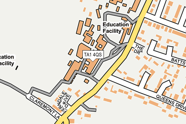 TA1 4QS map - OS OpenMap – Local (Ordnance Survey) TA1 4QS map - OS OpenMap – Local (Ordnance Survey)