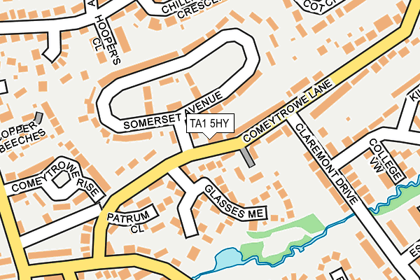 TA1 5HY map - OS OpenMap – Local (Ordnance Survey)