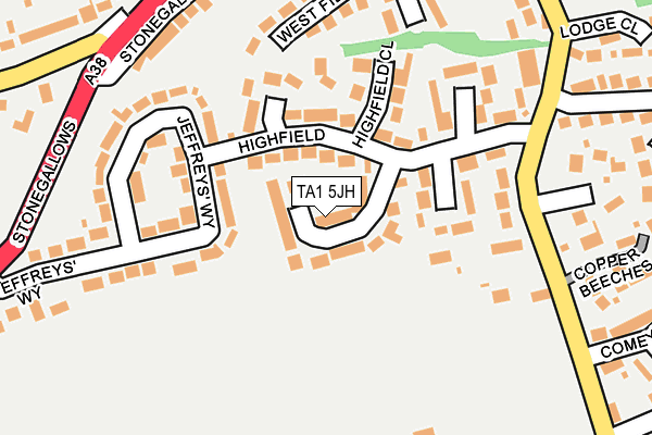 TA1 5JH map - OS OpenMap – Local (Ordnance Survey) TA1 5JH map - OS OpenMap – Local (Ordnance Survey)