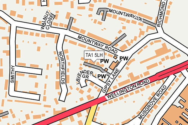 TA1 5LH map - OS OpenMap – Local (Ordnance Survey) TA1 5LH map - OS OpenMap – Local (Ordnance Survey)