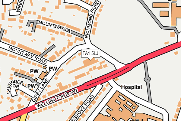 TA1 5LJ map - OS OpenMap – Local (Ordnance Survey) TA1 5LJ map - OS OpenMap – Local (Ordnance Survey)