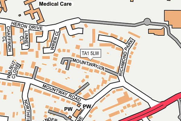 TA1 5LW map - OS OpenMap – Local (Ordnance Survey) TA1 5LW map - OS OpenMap – Local (Ordnance Survey)
