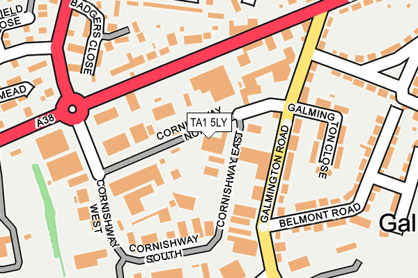 TA1 5LY map - OS OpenMap – Local (Ordnance Survey) TA1 5LY map - OS OpenMap – Local (Ordnance Survey)