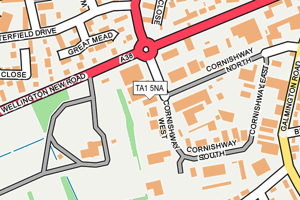 TA1 5NA map - OS OpenMap – Local (Ordnance Survey) TA1 5NA map - OS OpenMap – Local (Ordnance Survey)