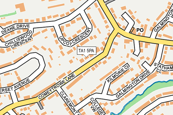 TA1 5PA map - OS OpenMap – Local (Ordnance Survey) TA1 5PA map - OS OpenMap – Local (Ordnance Survey)