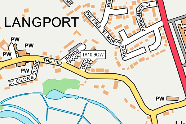 TA10 9QW map - OS OpenMap – Local (Ordnance Survey) TA10 9QW map - OS OpenMap – Local (Ordnance Survey)
