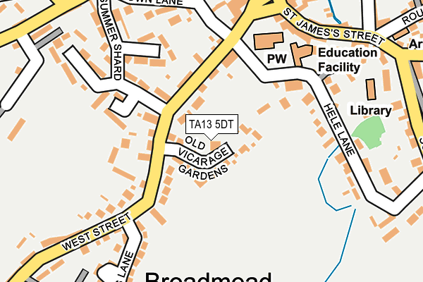 TA13 5DT map - OS OpenMap – Local (Ordnance Survey) TA13 5DT map - OS OpenMap – Local (Ordnance Survey)