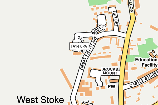 TA14 6PA map - OS OpenMap – Local (Ordnance Survey) TA14 6PA map - OS OpenMap – Local (Ordnance Survey)